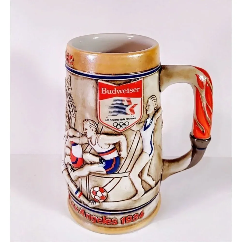 Vintage Budweiser 1984 Los Angeles Olympics Games Collectible Beer Stein Mug
